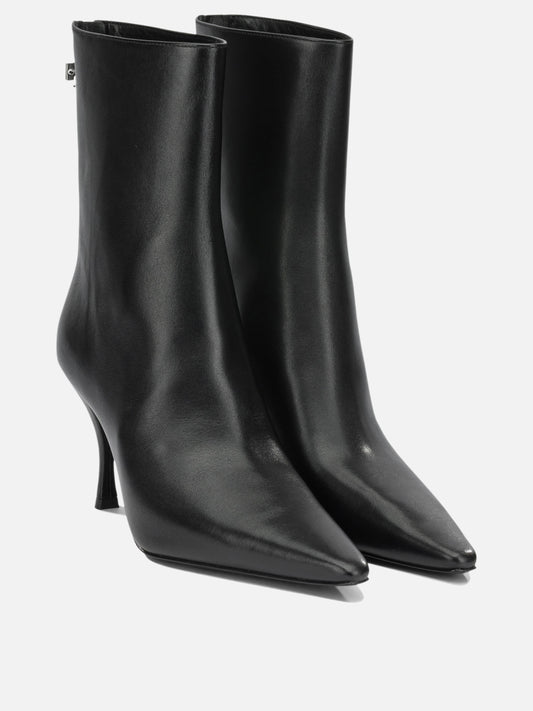 Tory Burch "Charlie 90MM" Ankle Boots with Zipper Black

