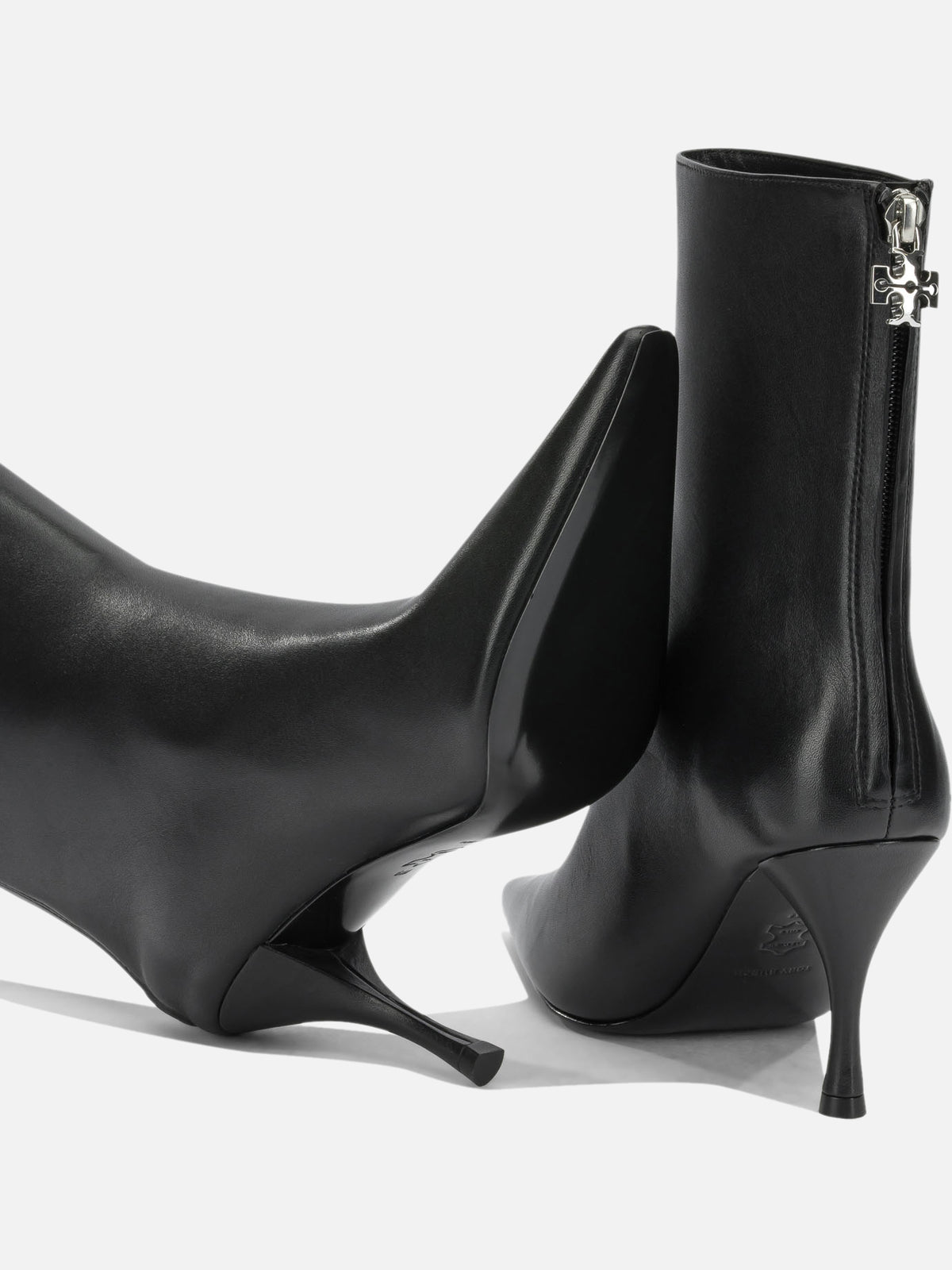Tory Burch "Charlie 90MM" Ankle Boots with Zipper Black - VIETTI