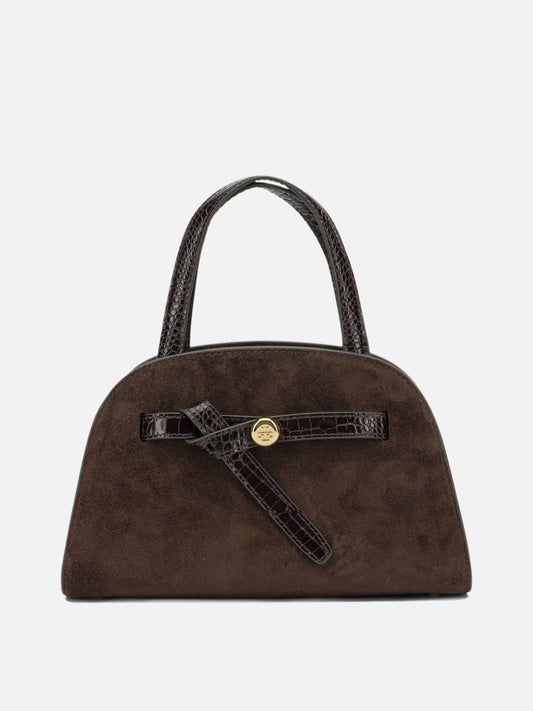Tory Burch "Romy Bauletto" Small Handbag Brown

