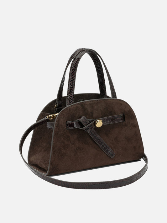 Tory Burch "Romy Bauletto" Small Handbag Brown

