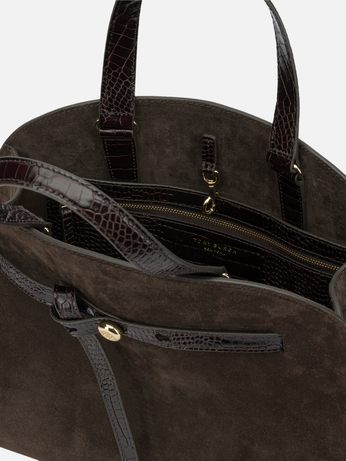 Tory Burch "Romy Bauletto" Large Handbag Brown
