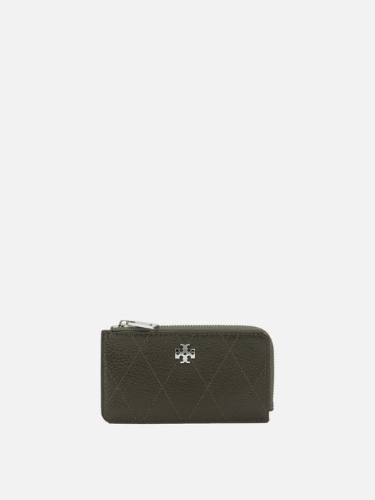 Tory Burch "Charlie Quilted" Card Holder Green

