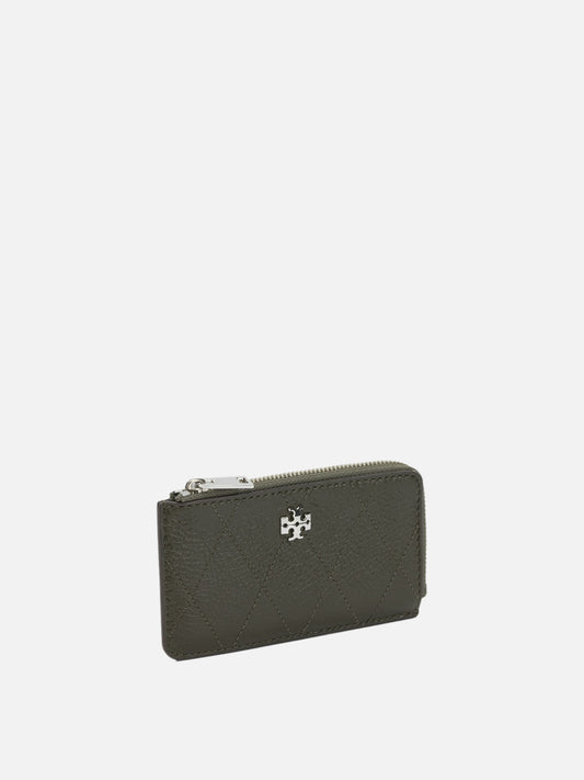 Tory Burch "Charlie Quilted" Card Holder Green

