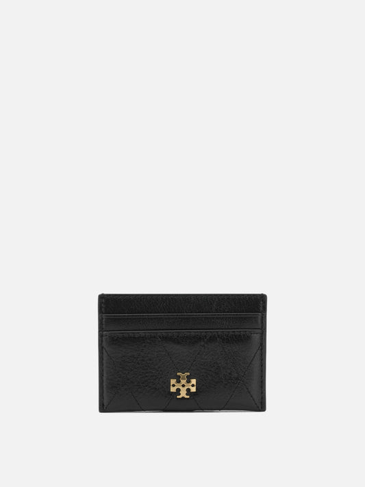 Tory Burch "Charlie Quilted" Card Holder Black


