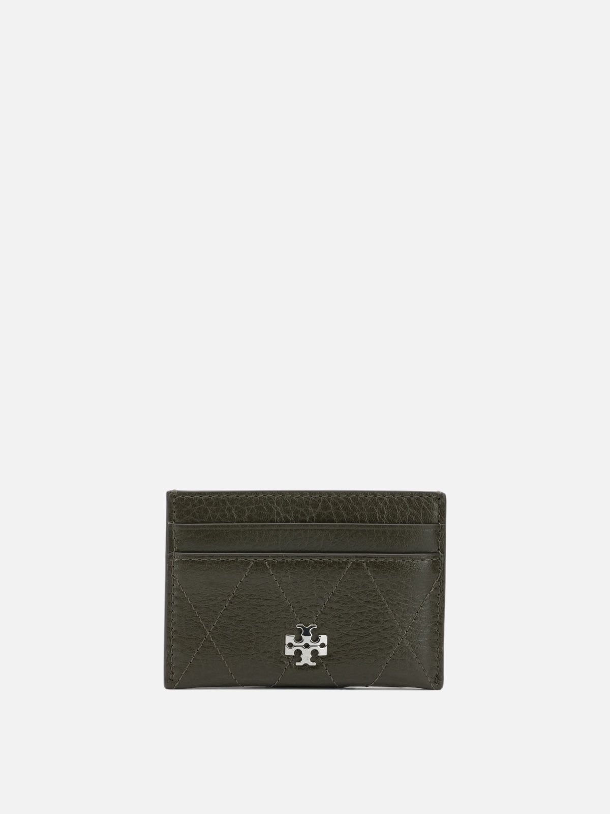 Tory Burch "Charlie Quilted" Card Holder Green

