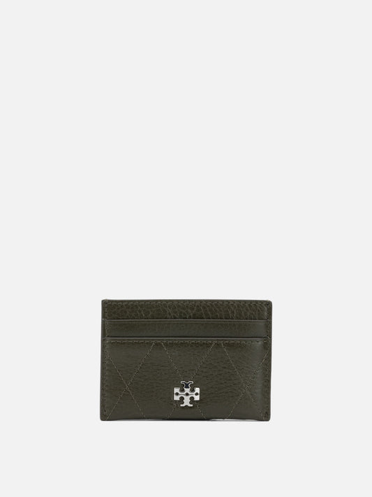 Tory Burch "Charlie Quilted" Card Holder Green

