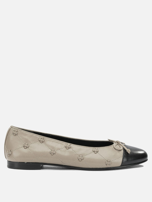 Tory Burch "Bunny" Classic Ballet Flats Grey


