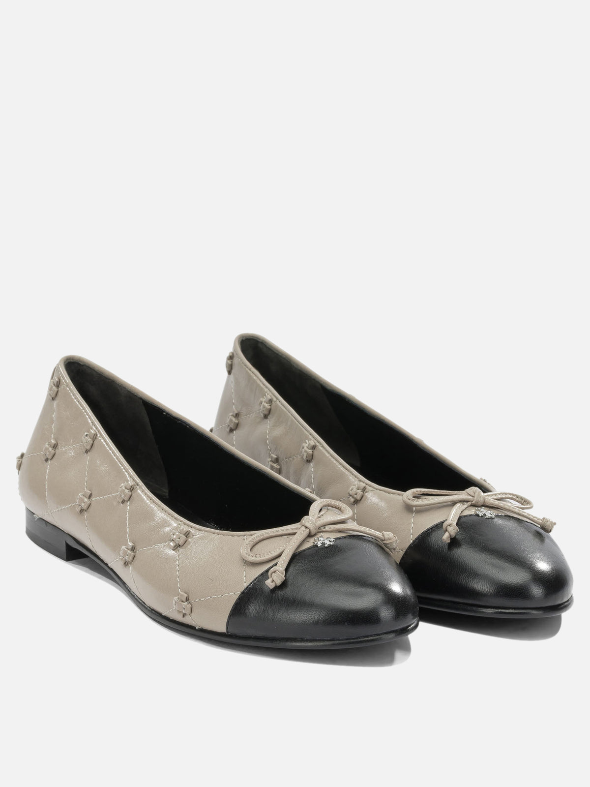 Tory Burch "Bunny" Classic Ballet Flats Grey

