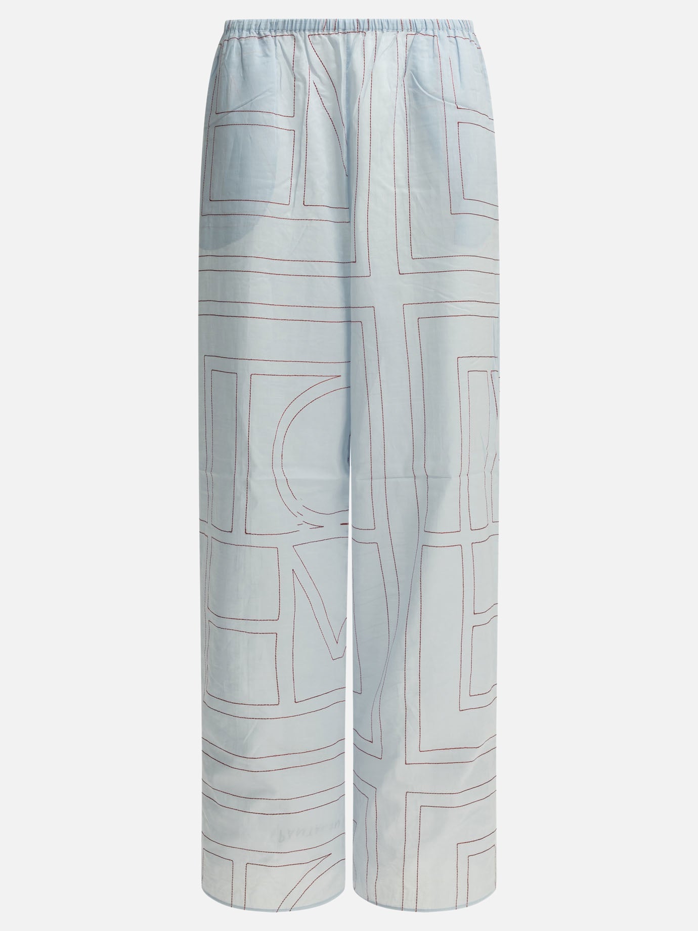 Leisure trousers Embroidered  Light blue - Toteme Women | PDP | VIETTI Online Store | thumbnail