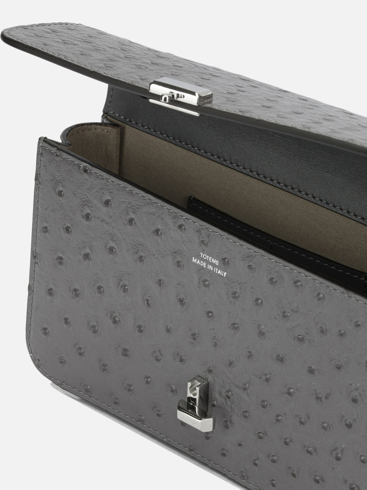 Toteme "T-lock" Small Shoulder Bag Grey - VIETTI