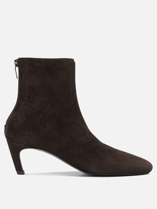 Toteme Suede ankle boots with zippers Brown

