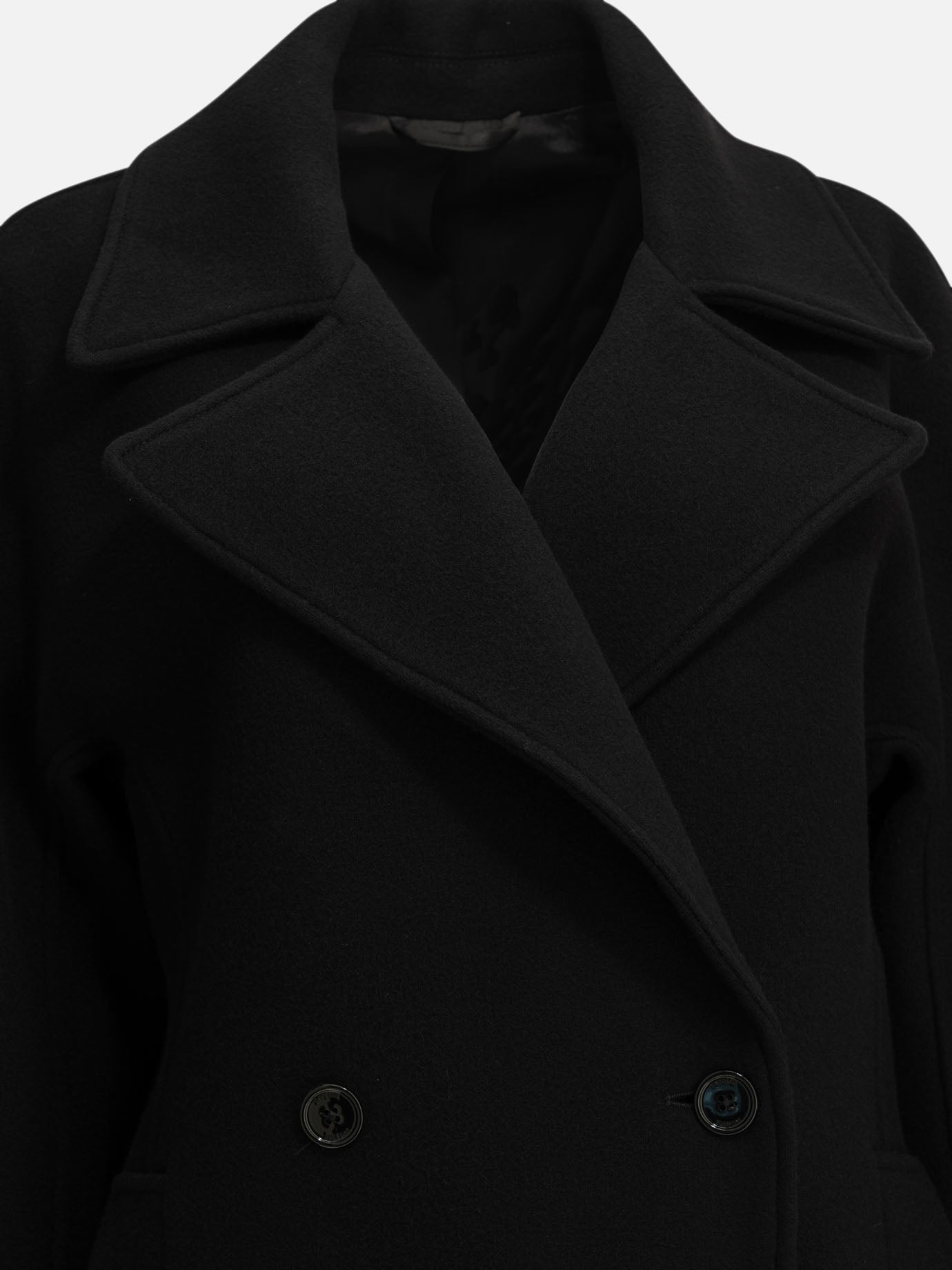Toteme Short wool coat Black


