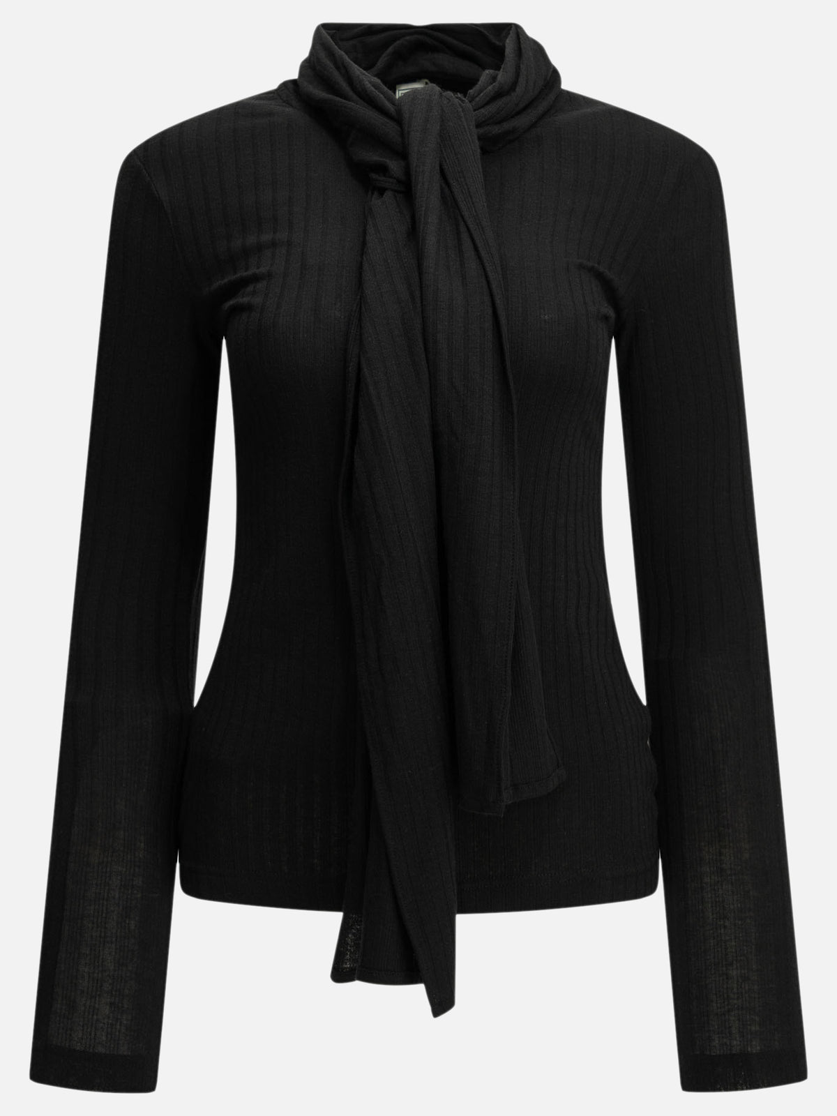 Toteme Cardigan with a bow Black - VIETTI