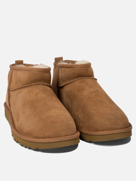 Ugg "Classic Ultra Mini" Pull-On Ankle Boots Brown

