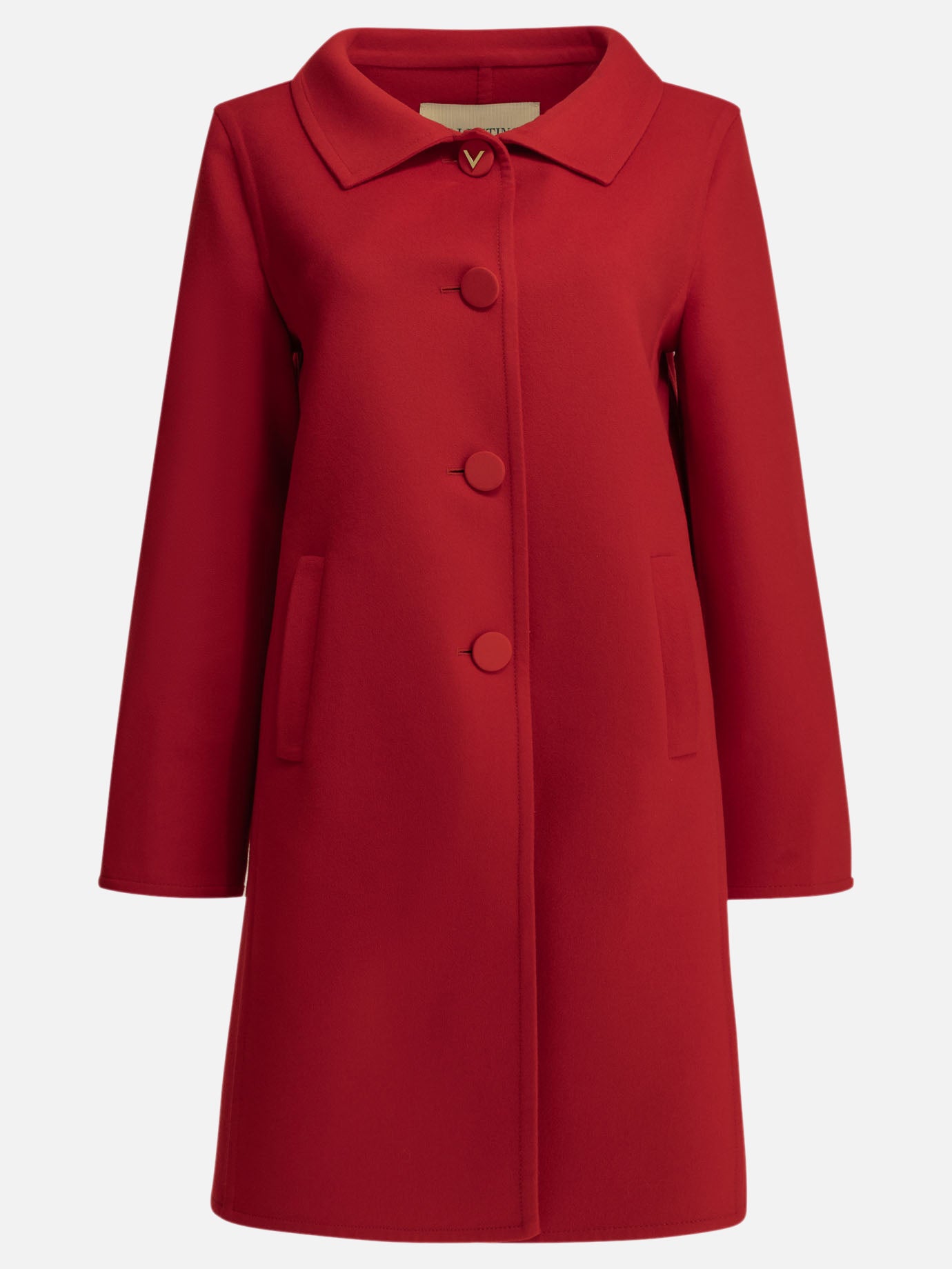 Long coats Solid colour  Red - Valentino Women | PDP | VIETTI Online Store | Zoom-Modal
