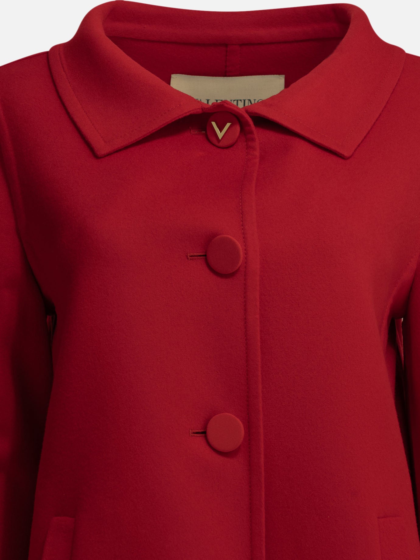 Long coats Solid colour  Red - Valentino Women | PDP | VIETTI Online Store | Zoom-Modal_5

