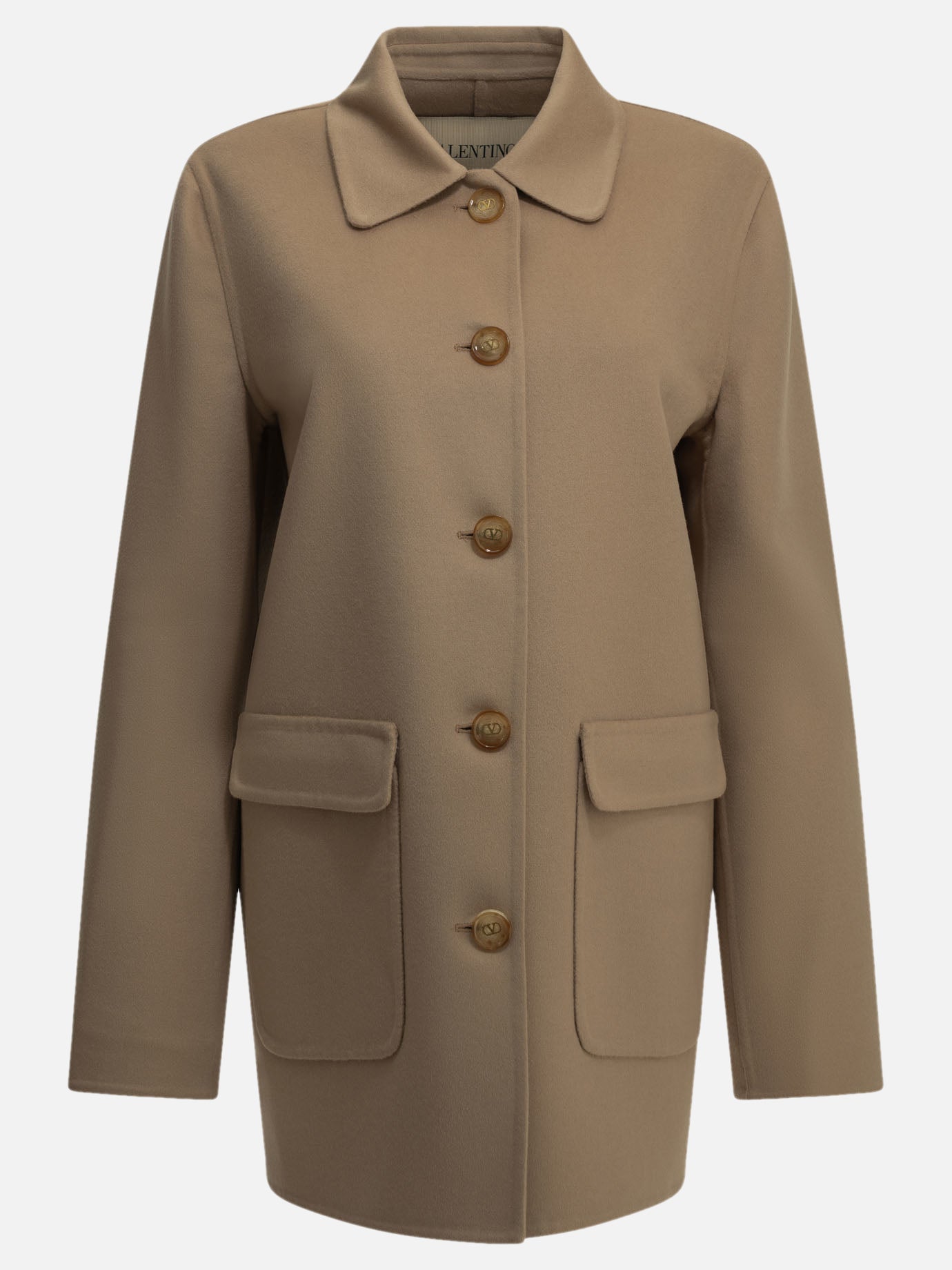Short coats Solid colour  Beige - Valentino Women | PDP | VIETTI Online Store | Zoom-Modal
