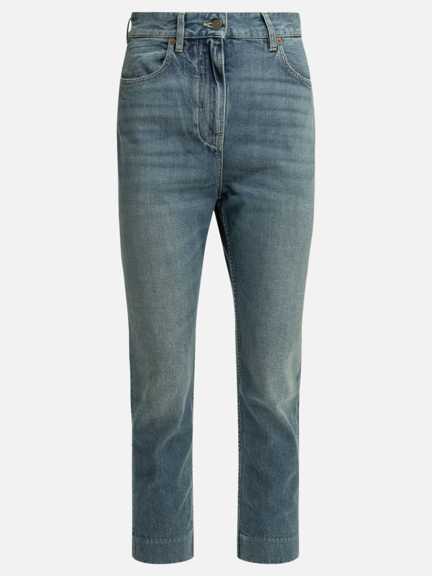 Jeans a gamba dritta Solid colour  Azzurro - Valentino Donna | PDP | VIETTI Online Store | thumbnail