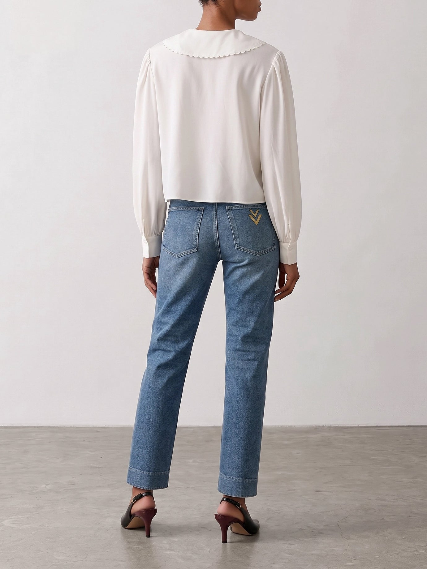 Jeans a gamba dritta Solid colour  Azzurro - Valentino Donna | PDP | VIETTI Online Store | thumbnail_3
