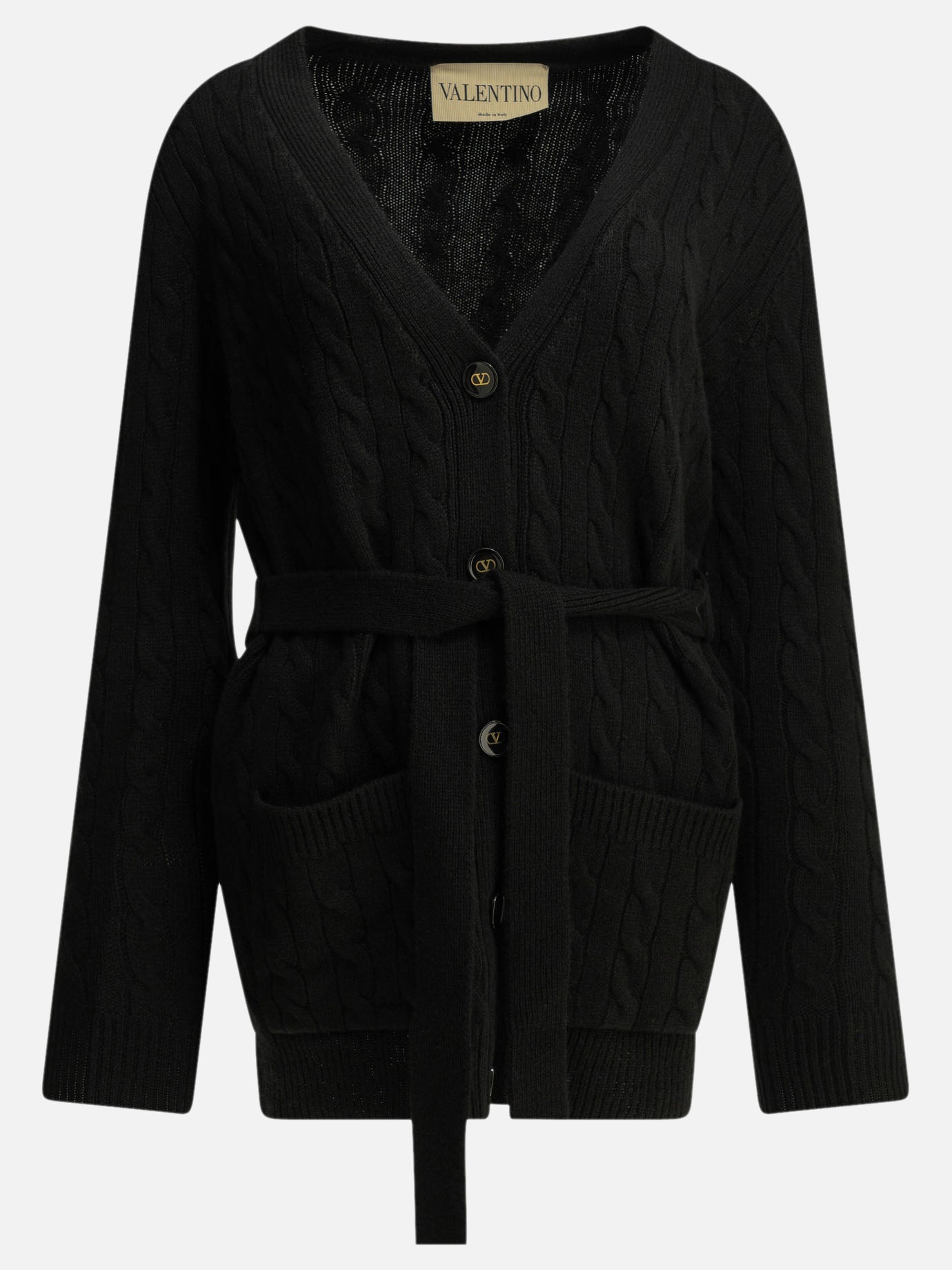 Cardigans Textured knit  Black - Valentino Women | PDP | VIETTI Online Store | Zoom-Modal
