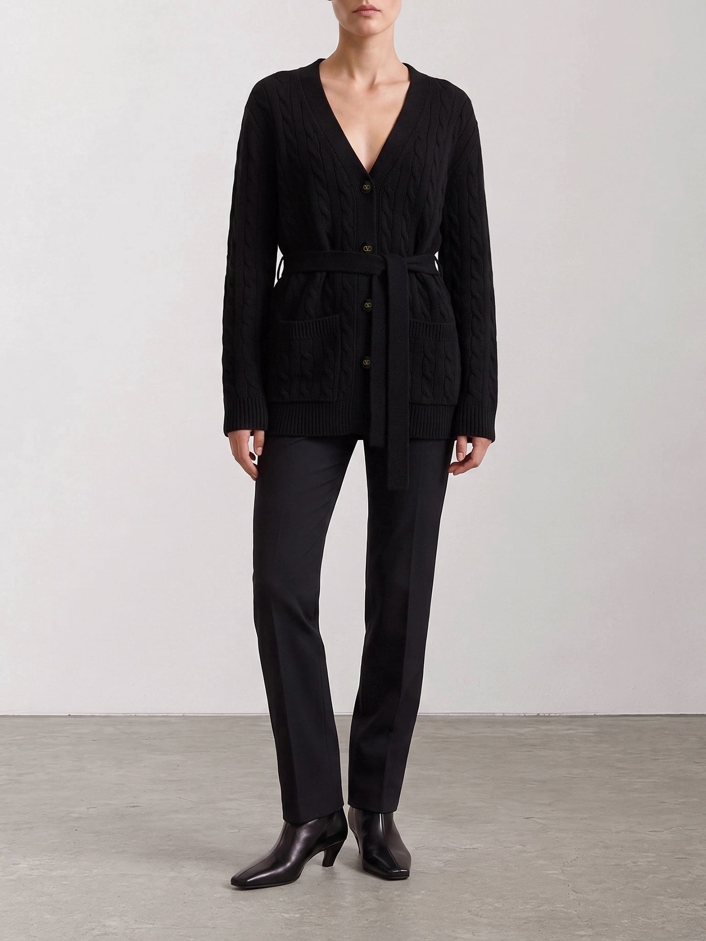 Cardigans Textured knit  Black - Valentino Women | PDP | VIETTI Online Store | Zoom-Modal_2
