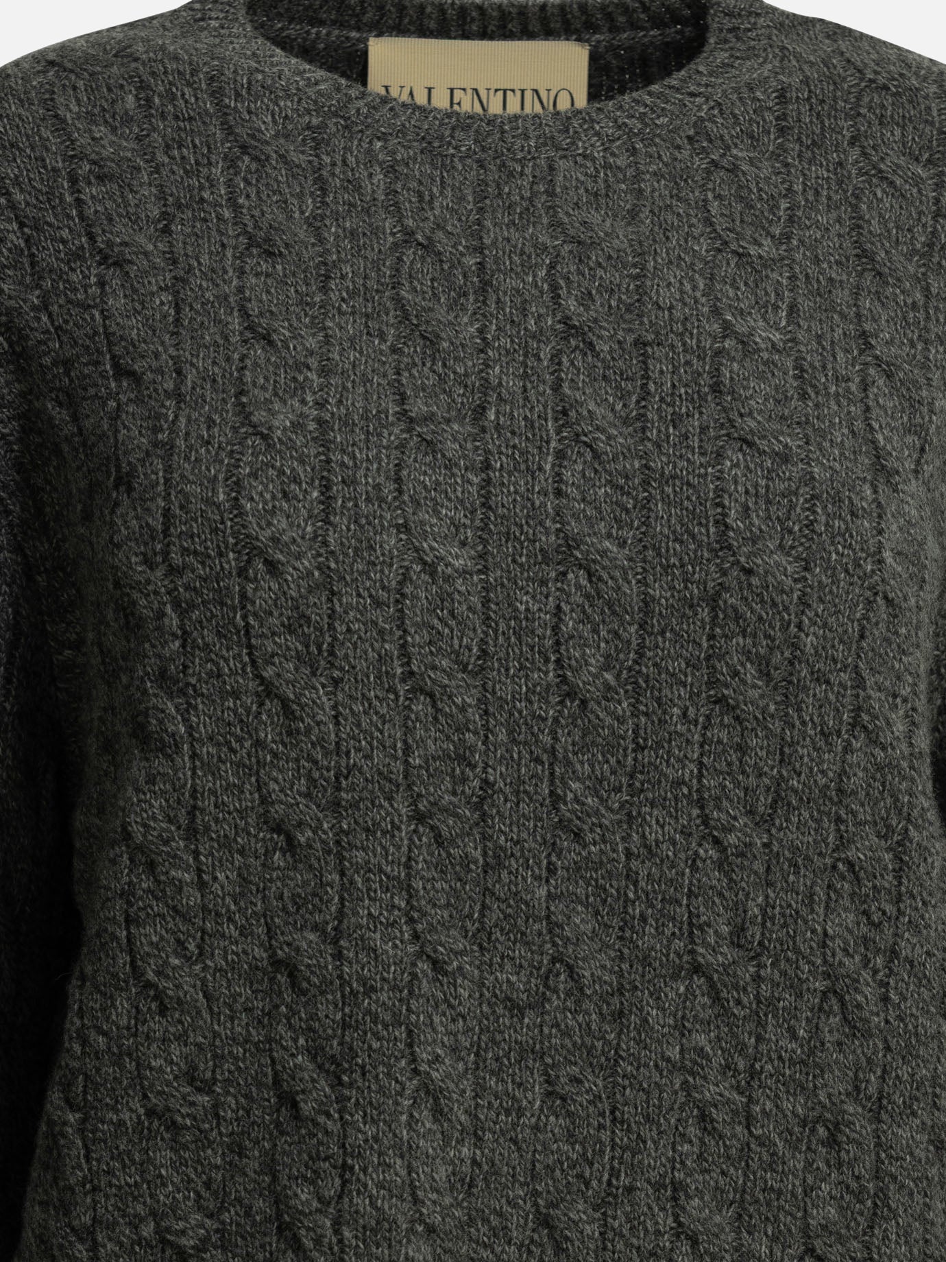 Maglioni girocollo Textured knit  Grigio - Valentino Donna | PDP | VIETTI Online Store | Zoom-Modal_3
