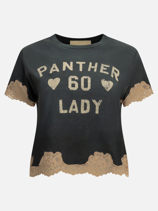 Valentino "Panther Lady" Crew-Neck T-Shirt Black


