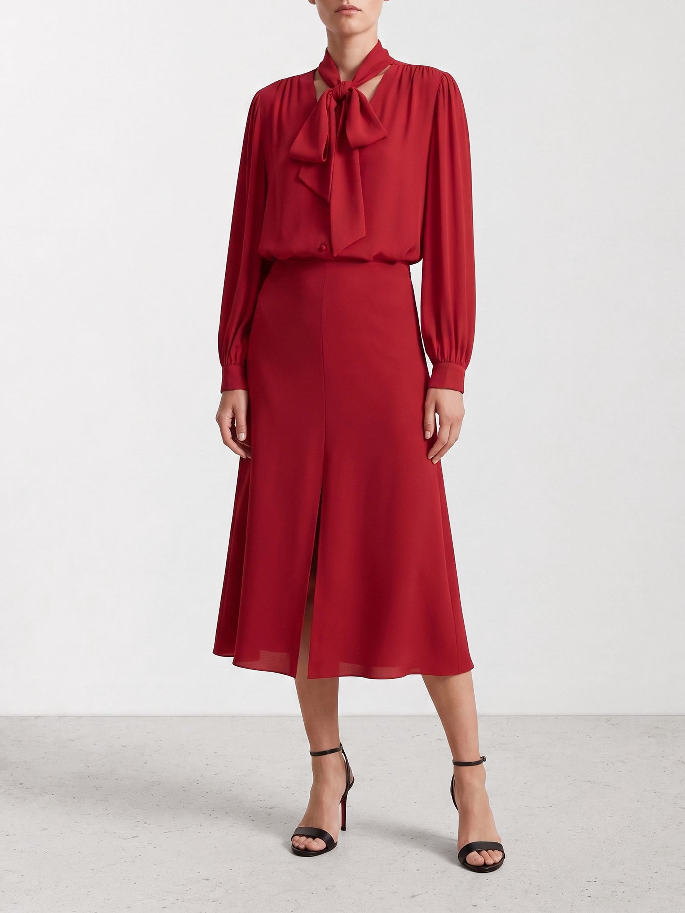 Midi skirts Solid colour  Red - Valentino Women | PDP | VIETTI Online Store | Zoom-Modal_2
