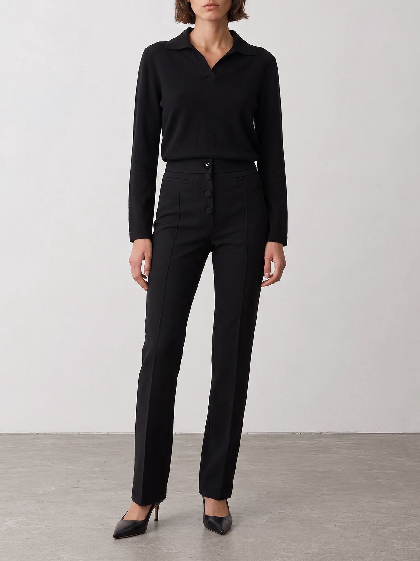Tailored trousers Solid colour  Black - Valentino Women | PDP | VIETTI Online Store | Zoom-Modal_2
