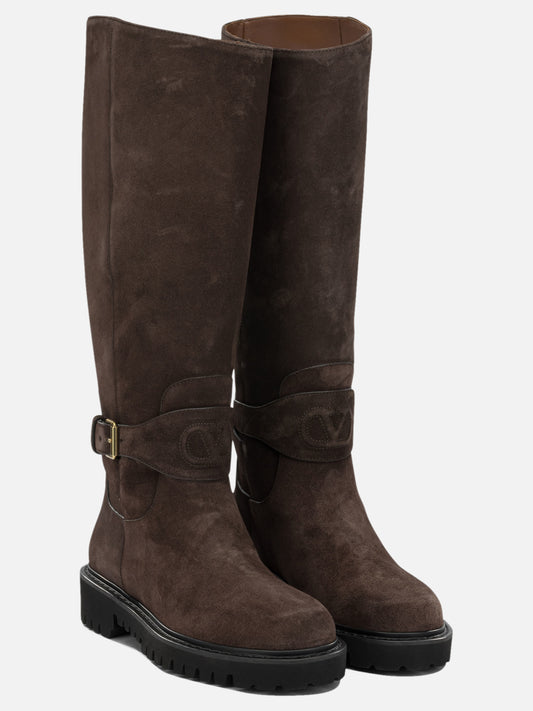 Valentino Garavani "VLogo" Knee-High Boots Black

