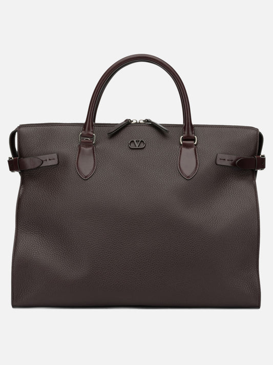 Valentino Garavani "Antibes" Large Shoulder Bag Brown

