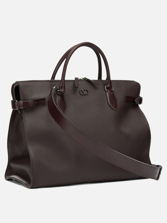 Valentino Garavani "Antibes" Large Shoulder Bag Brown

