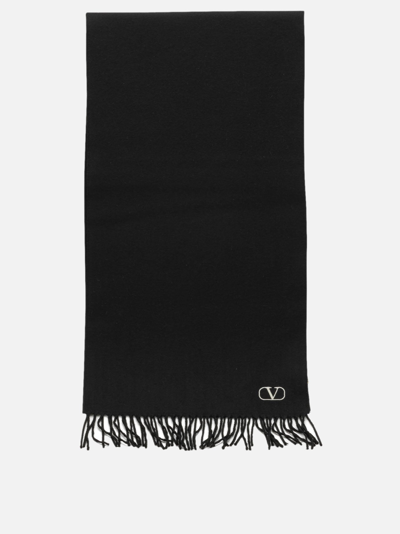 Fringed scarves 100% virgin wool  Black - Valentino Garavani Men | PDP | VIETTI Online Store | thumbnail