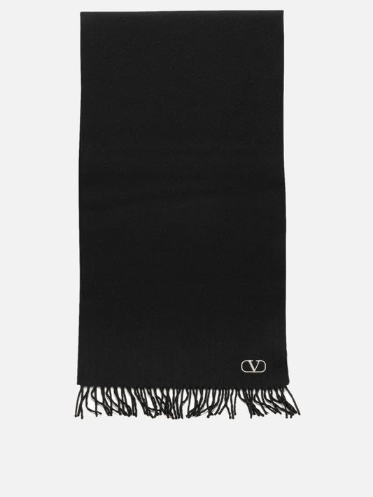 Fringed scarves 100% virgin wool  Black - Valentino Garavani Men | PDP | VIETTI Online Store 
