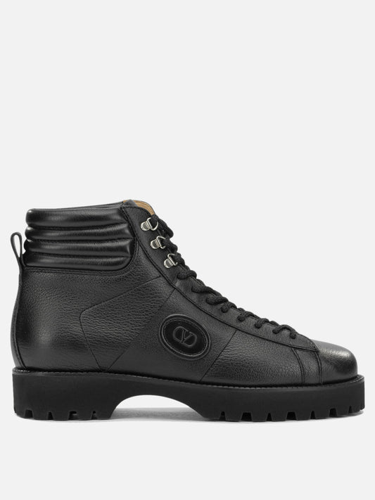 Combat boots 100% leather - 100% rubber  Black - Valentino Garavani Men | VIETTI Online Store 
