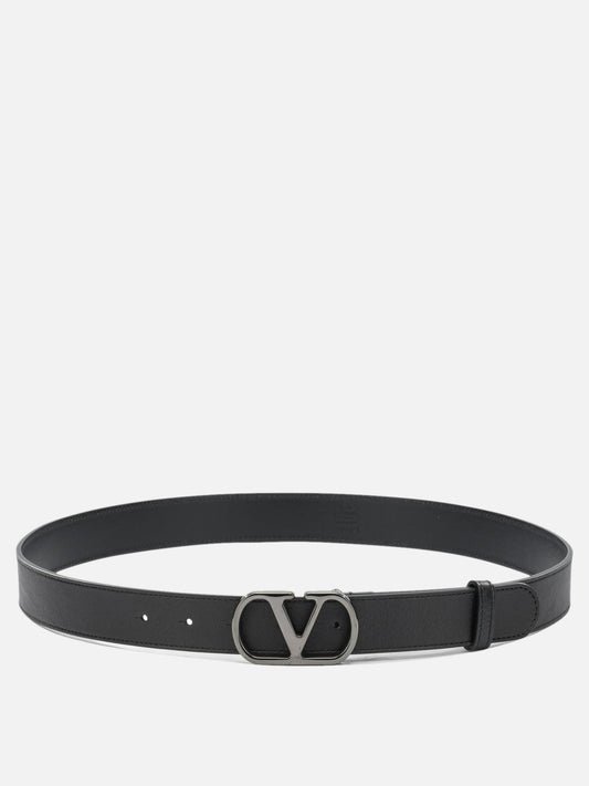 Leather belts 100% lamb leather  Black - Valentino Garavani Men | PDP | VIETTI Online Store 
