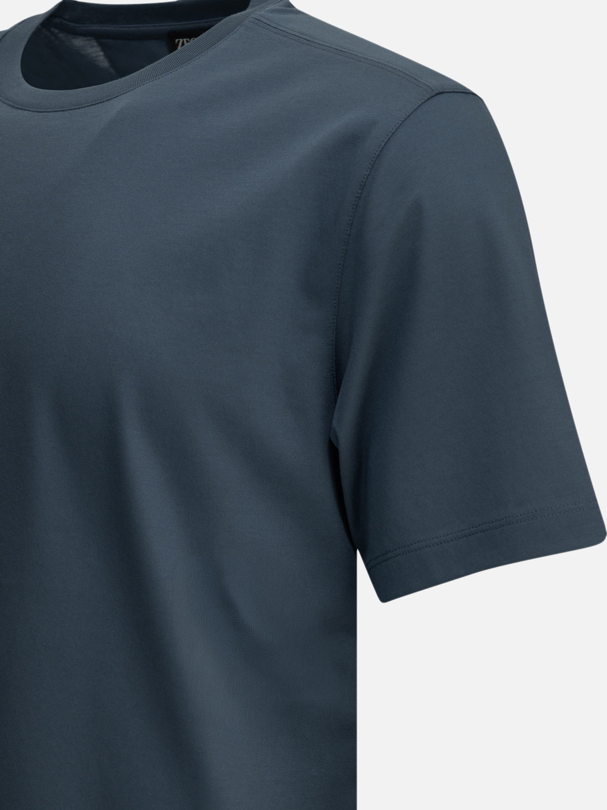 Zegna Pure cotton crew-neck T-shirt Blue

