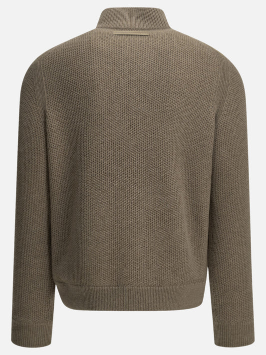 Zegna Cashmere and suede overshirt jacket Beige

