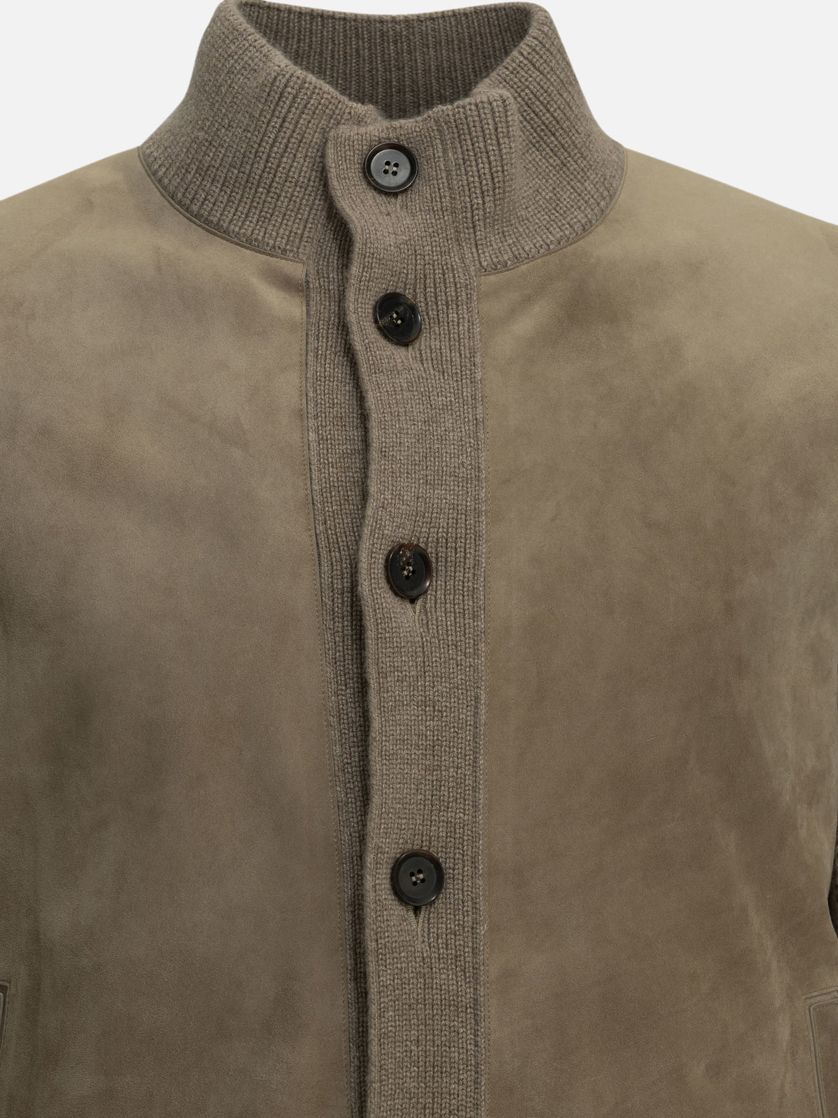 Zegna Cashmere and suede overshirt jacket Beige

