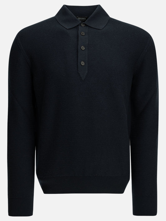 Zegna Cashmere polo sweater Blue

