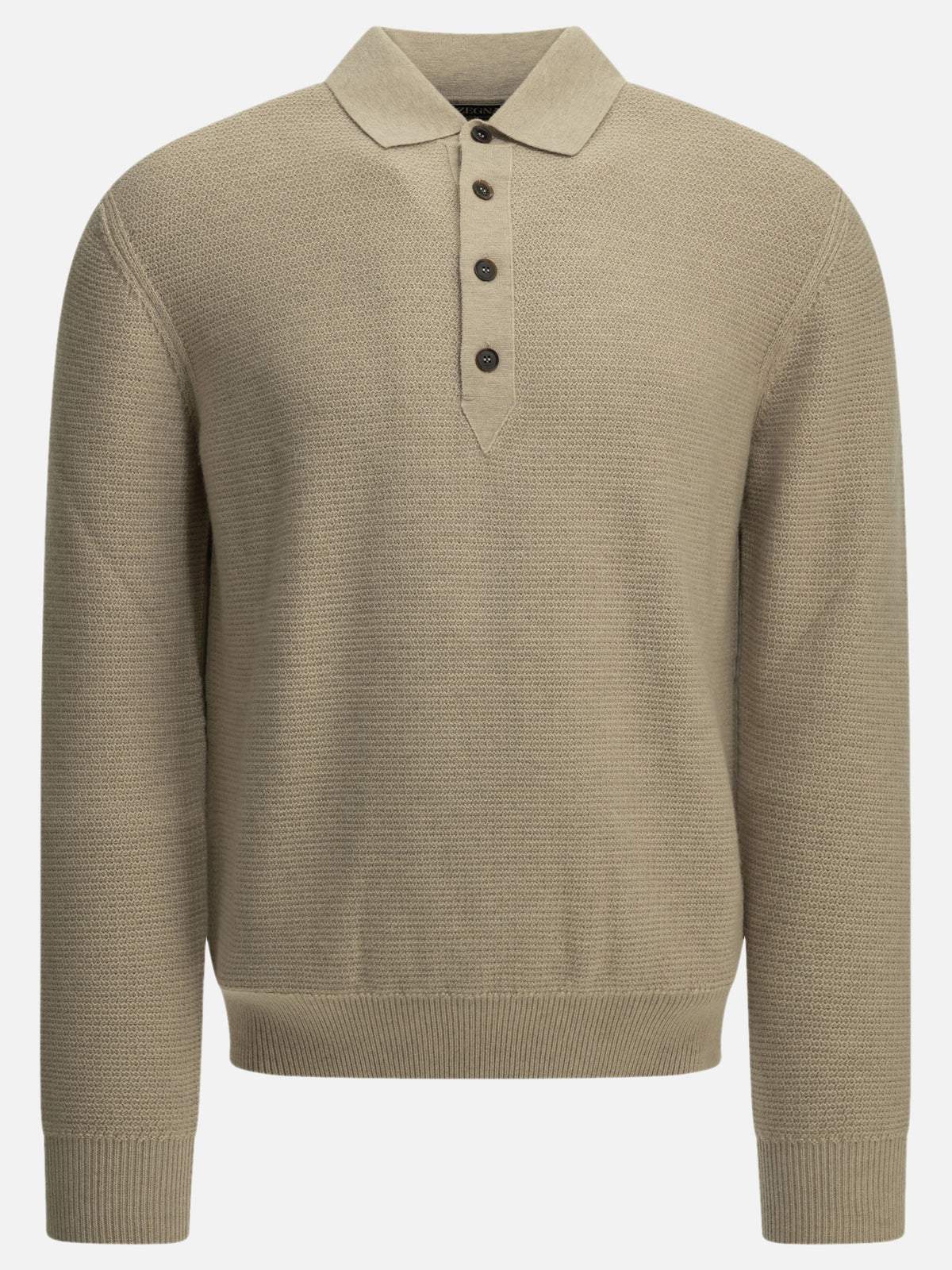 Zegna Cashmere polo sweater Beige

