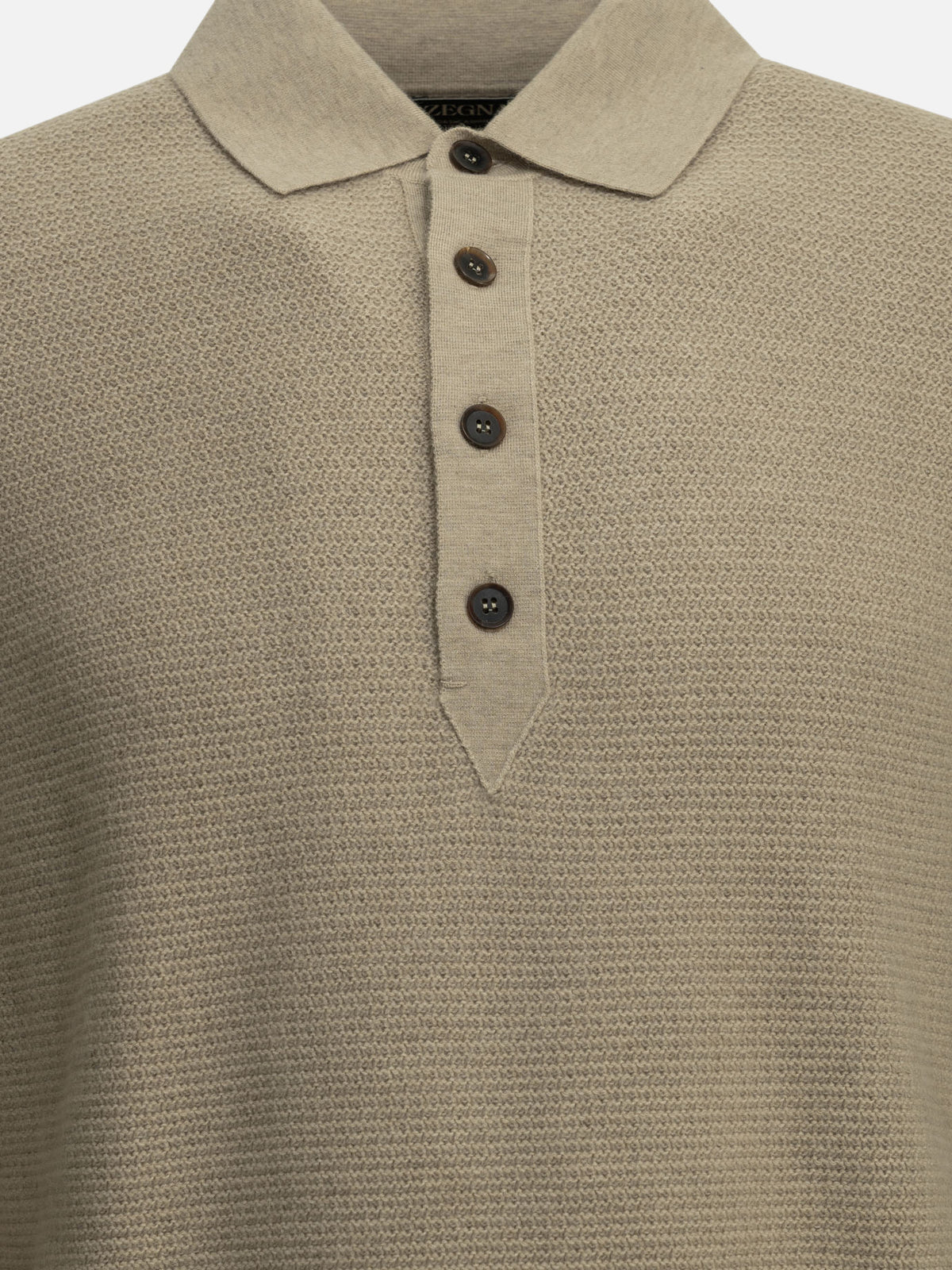 Zegna Cashmere polo sweater Beige - VIETTI