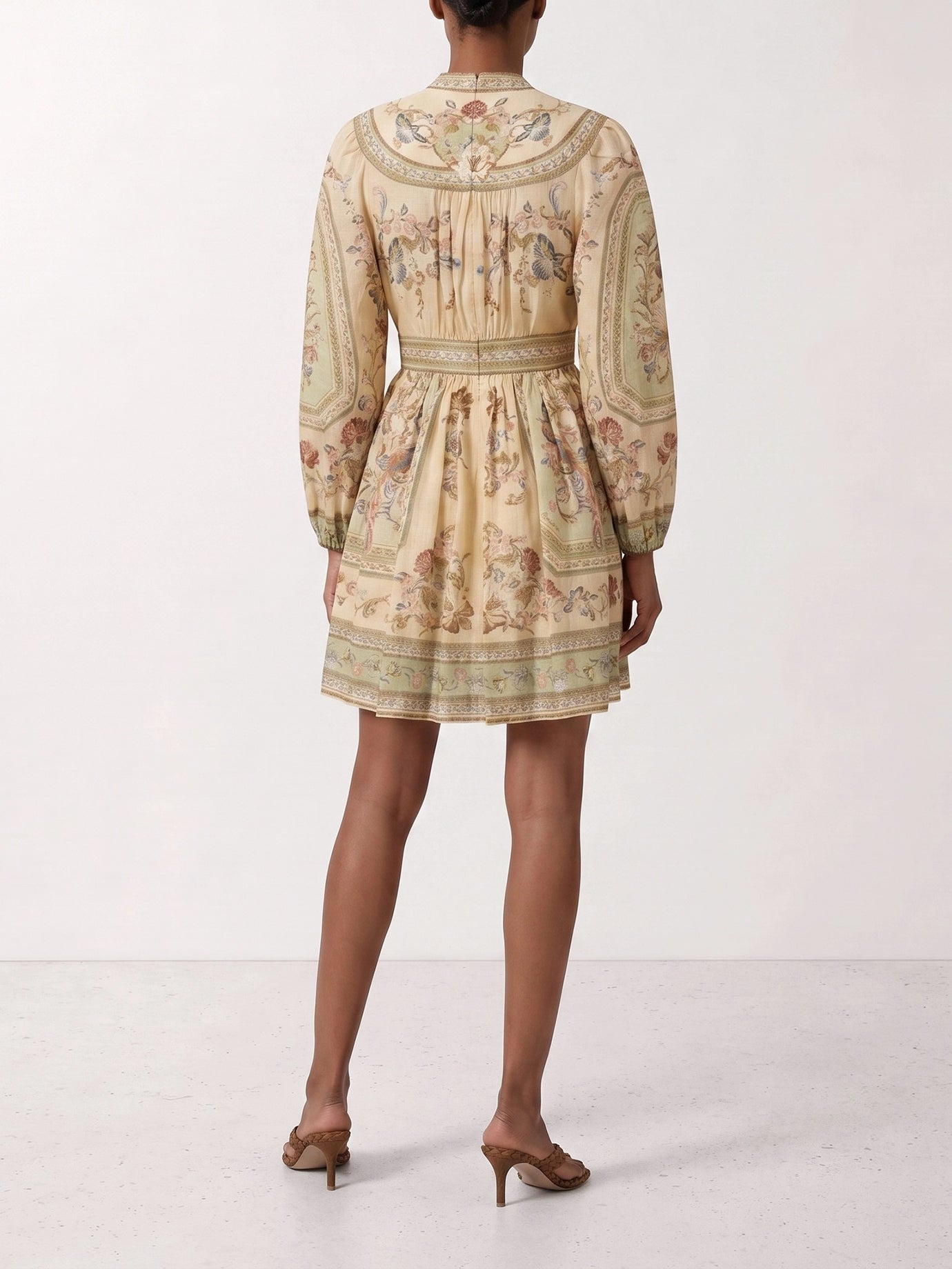 Zimmermann Linen Roselight Plunge Mini Dress