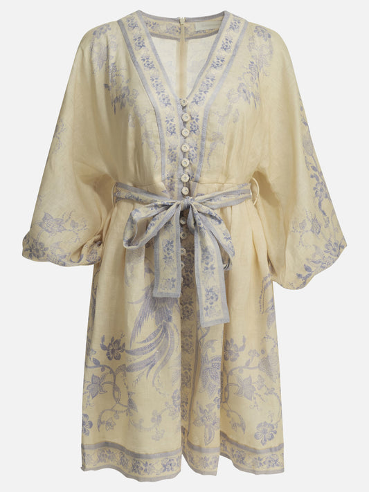 Mini dresses Floral  White - Zimmermann Women | PDP | VIETTI Online Store 

