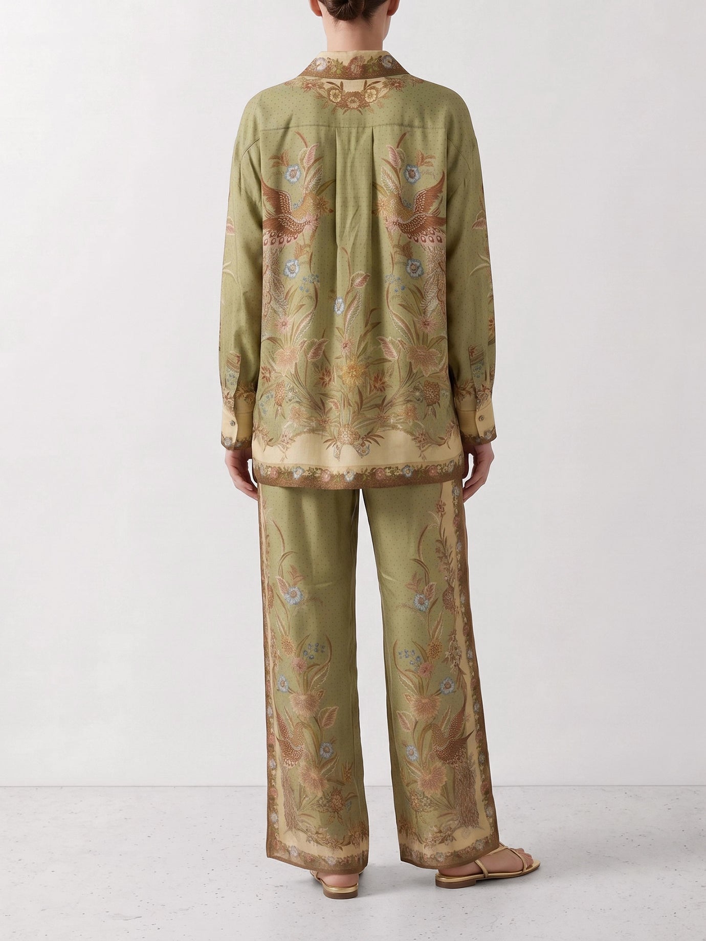 Leisure trousers Floral  Green - Zimmermann Women | PDP | VIETTI Online Store | thumbnail_3