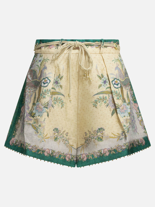 Drawstring shorts Floral  Light blue - Zimmermann Women | PDP | VIETTI Online Store 
