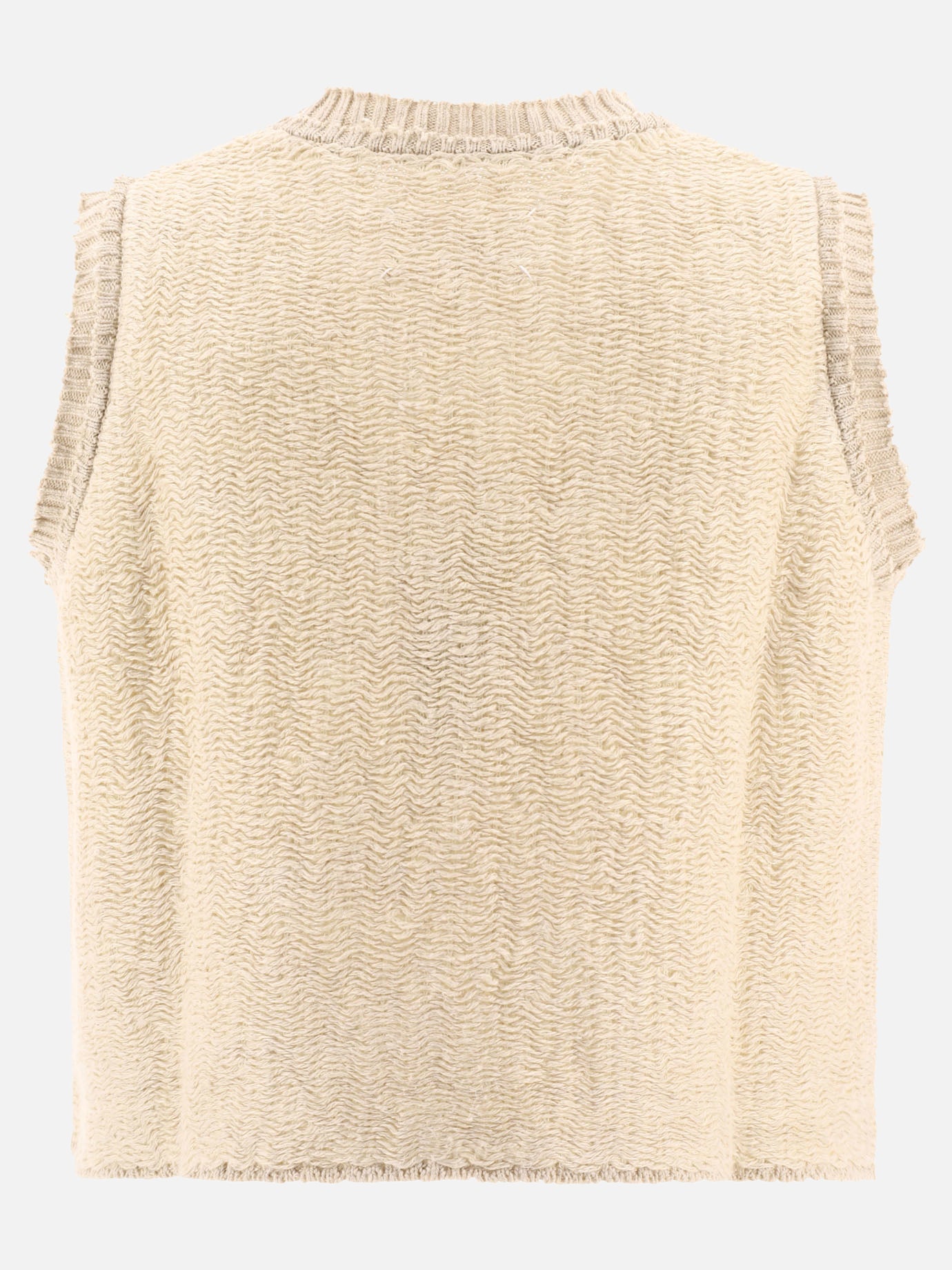 Raw woven knit vest