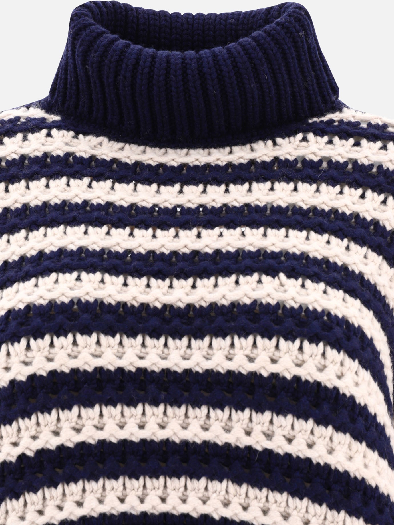 Openwork turtleneck sweater
