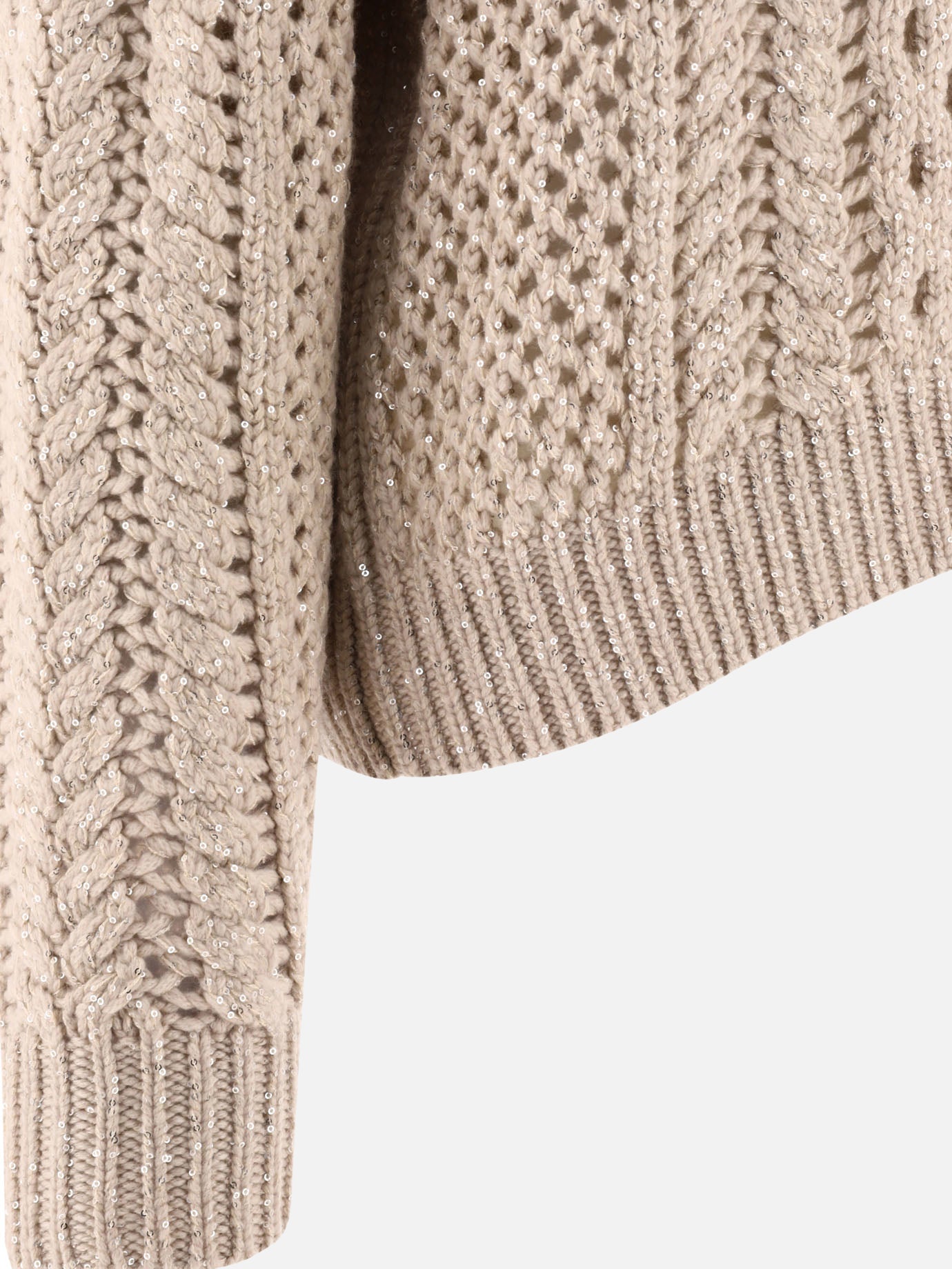 Openwork turtleneck sweater