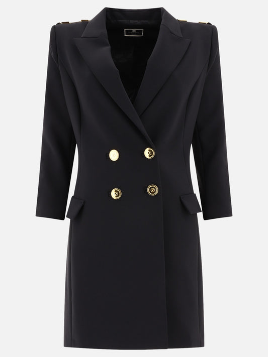 Coat dress in crêpe fabric with flashes